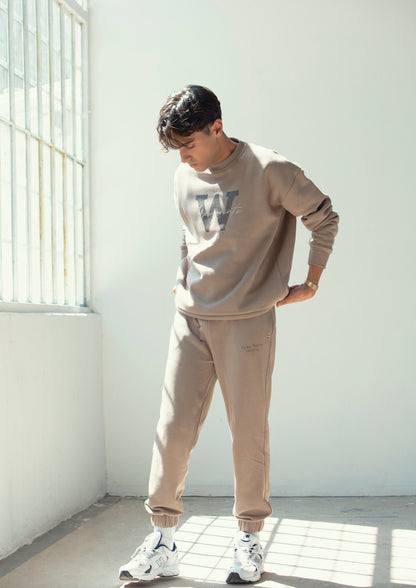 "W EDITION" Oversized Sweatshirt in braun