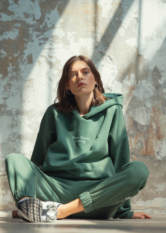 "STUDIOS" Hoodie in grün