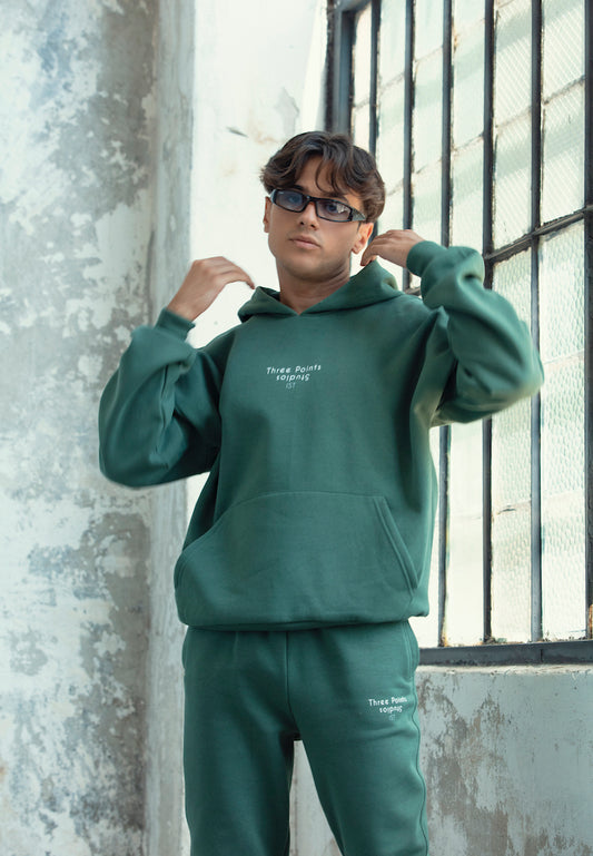 "STUDIOS" Hoodie in grün