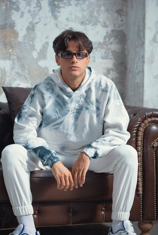 "STUDIOS" Hoodie mit Batikmuster in grau