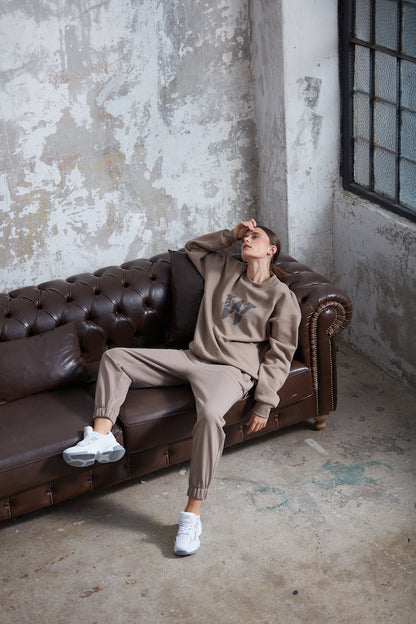 "W EDITION" Oversized Sweatshirt in braun