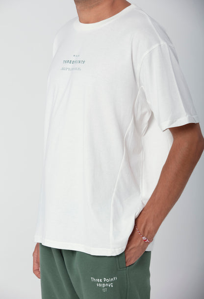 Oversized T-Shirt mit Naht in weiß