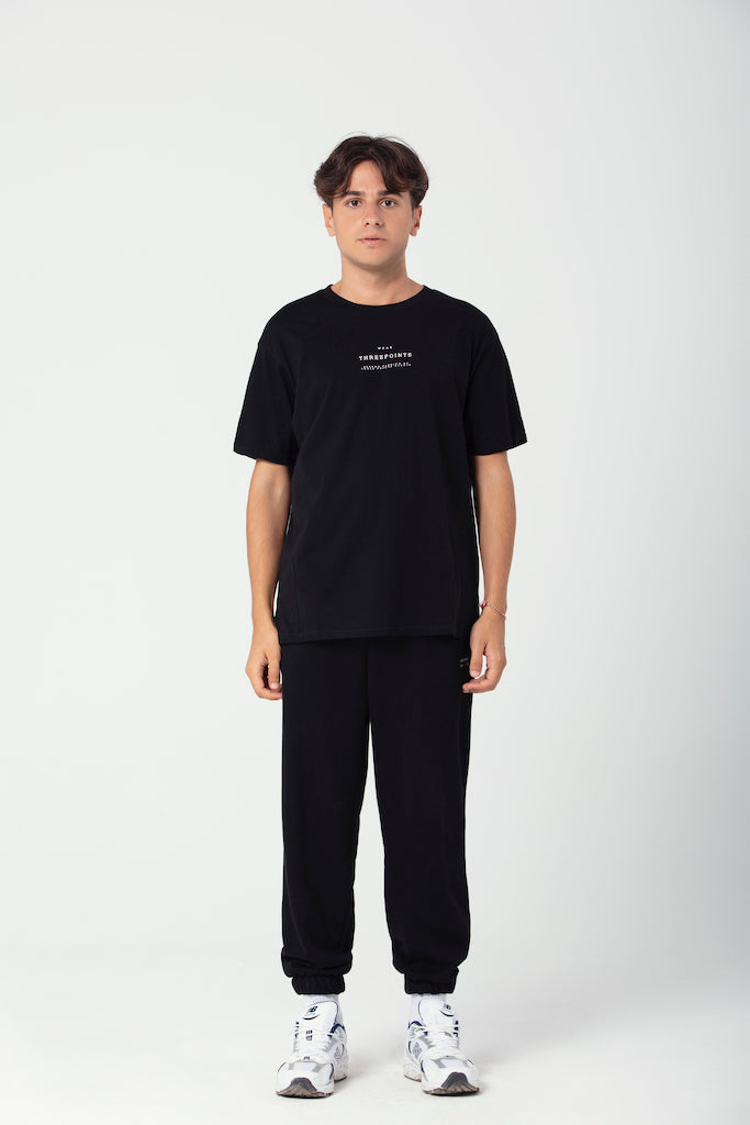 Oversized T-Shirt mit Naht in schwarz