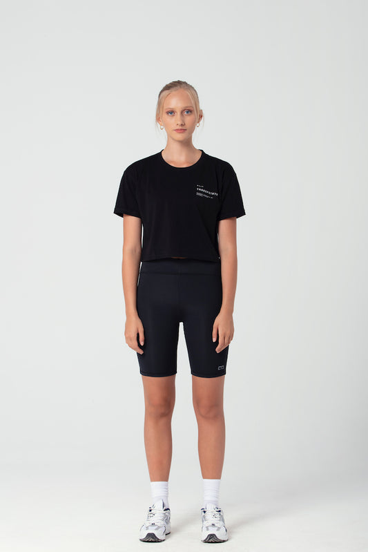 Cropped T-Shirt in schwarz