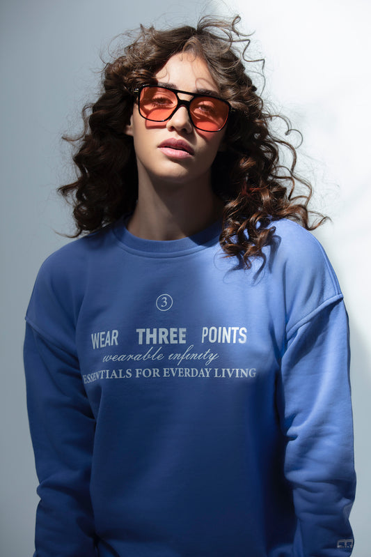 "WEEKEND" Oversized Sweatshirt in blau