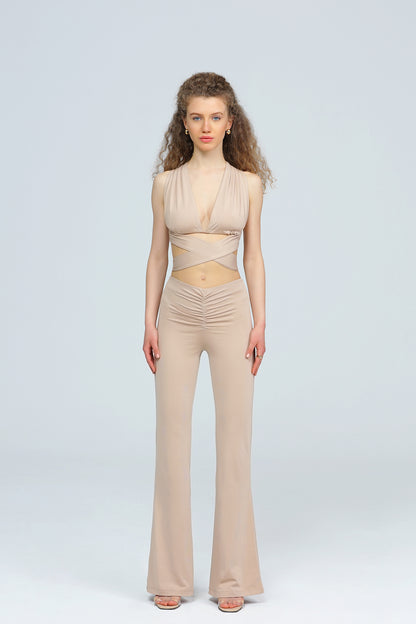 "GAIA" Bustier mit Bänder in beige