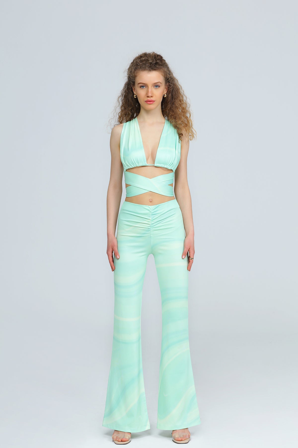 "PHOEBE" Bustier mit Bänder in wassergrün