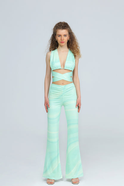 "PHOEBE" Bustier mit Bänder in wassergrün