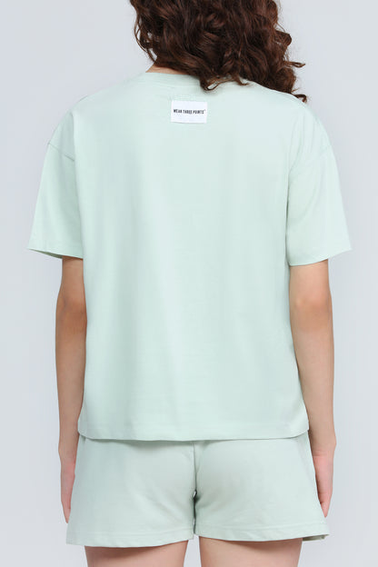 "WEEKEND" Oversized T-Shirt in grün