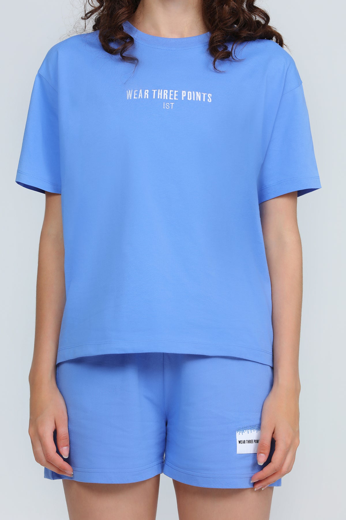 "WEEKEND" Oversized T-Shirt in blau