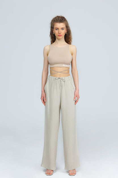 Cami Top mit Bänder in beige