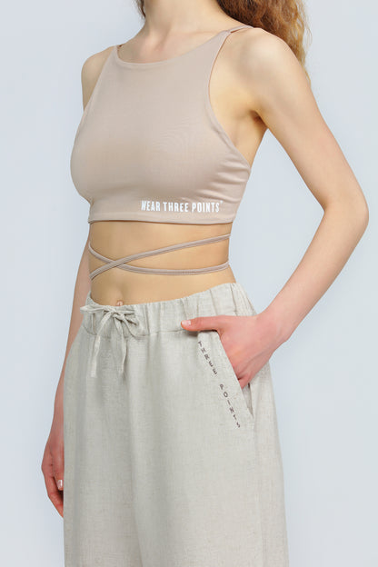 Cami Top mit Bänder in beige