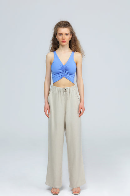 "XANTE" Bustier mit Raffung in blau