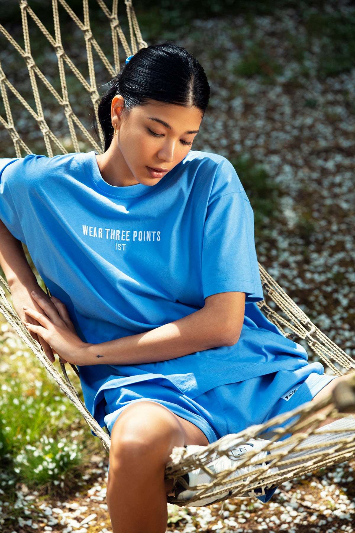 "WEEKEND" Oversized T-Shirt in blau