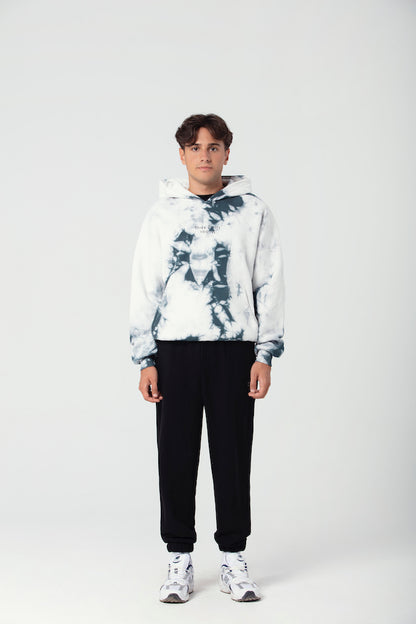 "STUDIOS" Hoodie mit Batikmuster in grau
