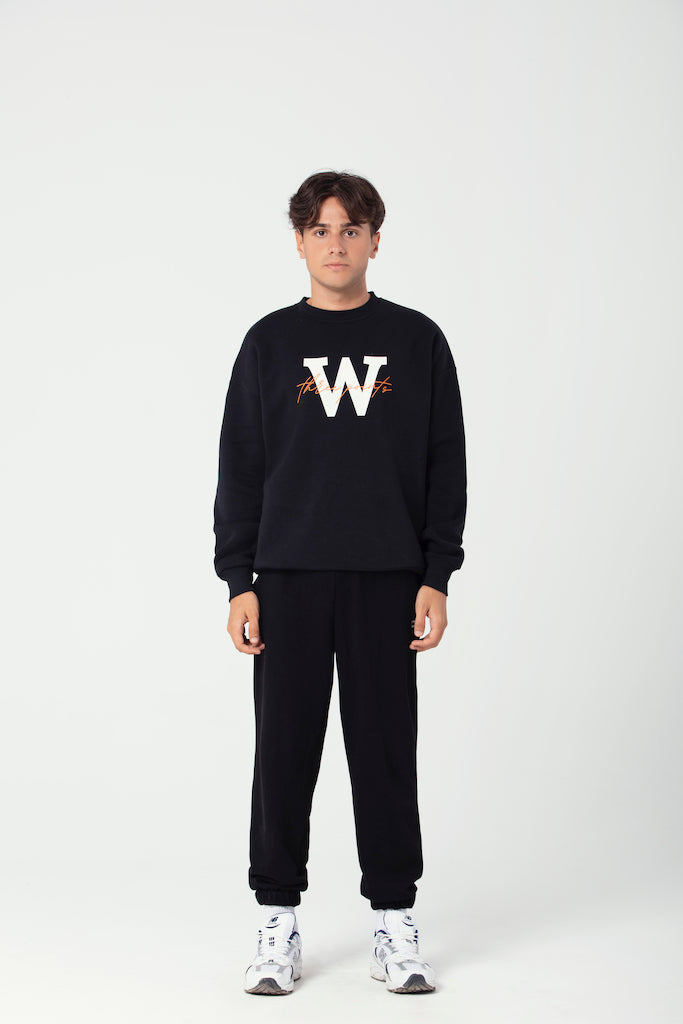 "W EDITION" Oversized Sweatshirt in schwarz