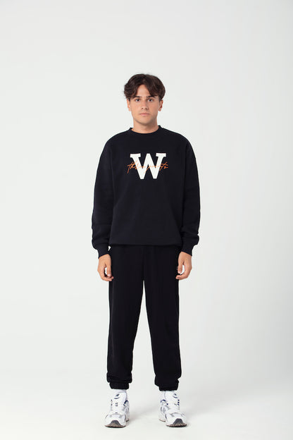 "W EDITION" Oversized Sweatshirt in schwarz