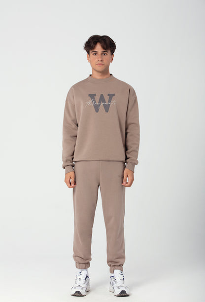 "W EDITION" Oversized Sweatshirt in braun