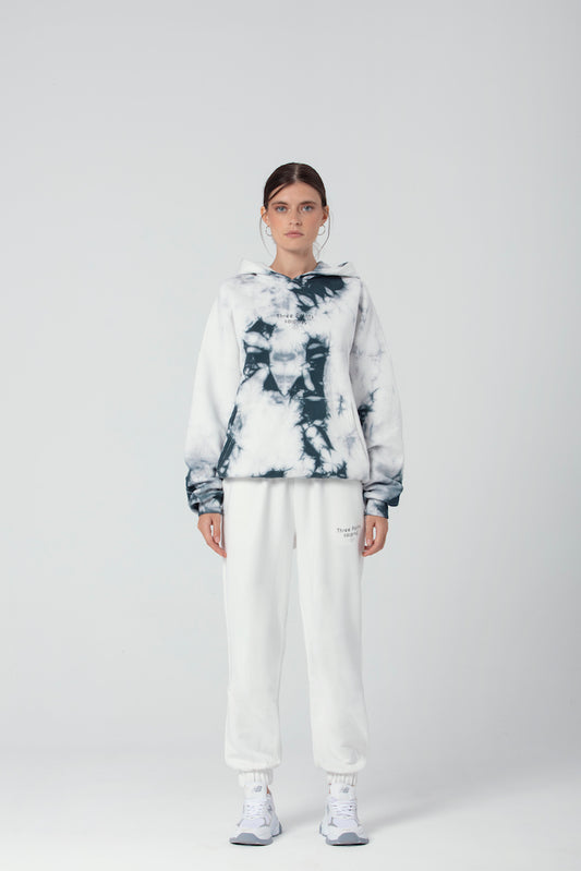"STUDIOS" Hoodie mit Batikmuster in grau