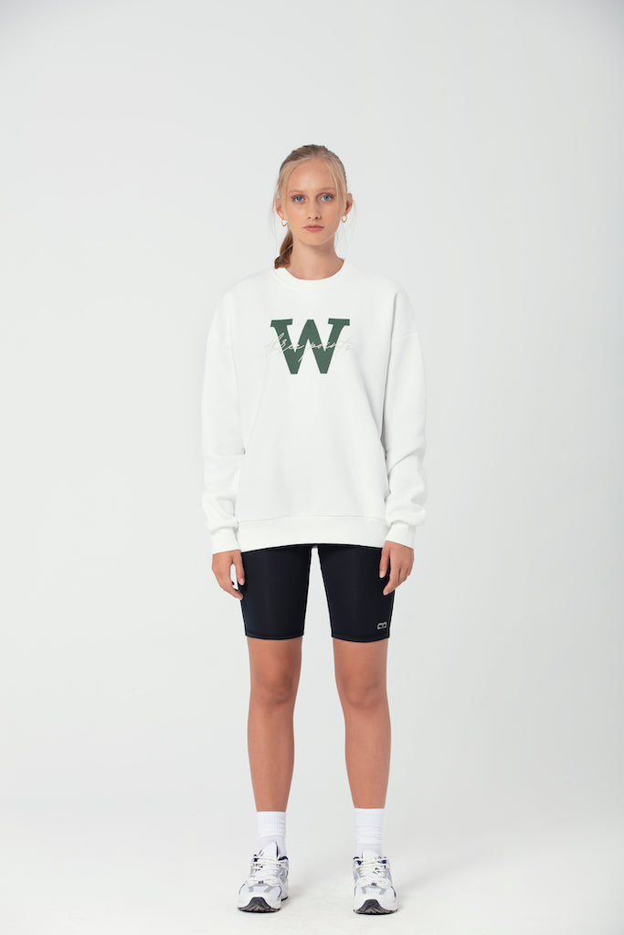 "W EDITION" Oversized Sweatshirt in weiß