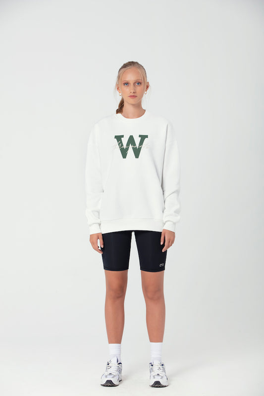"W EDITION" Oversized Sweatshirt in weiß