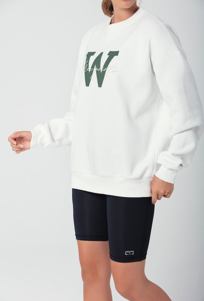 "W EDITION" Oversized Sweatshirt in weiß