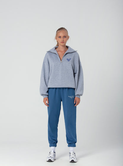 "TRUST NO ONE" Oversized Sweatshirt in grau