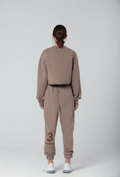 "JOLIE" Crop Sweatshirt in braun
