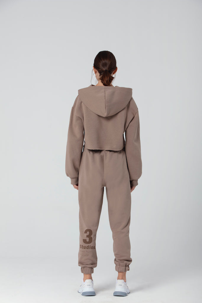 "SIMPLICITY" Crop Sweatshirt in braun