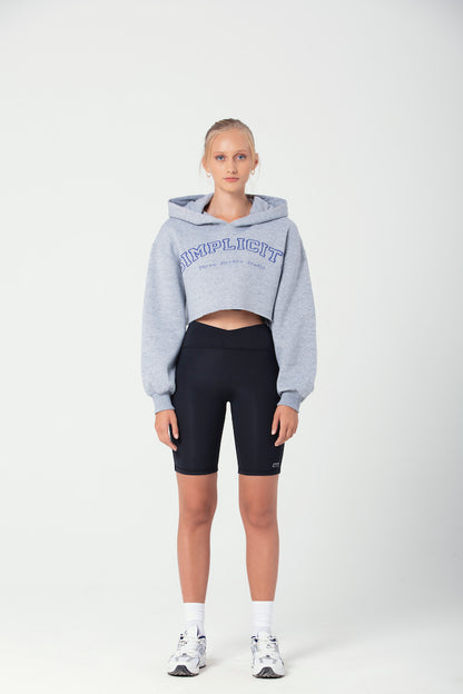 "SIMPLICITY" Crop Sweatshirt in grau