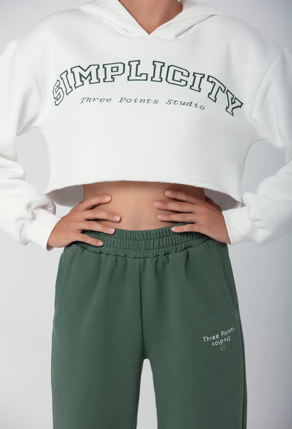 "SIMPLICITY" Crop Sweatshirt in weiß