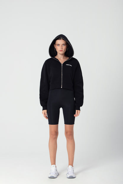 Zip Hoodie in schwarz