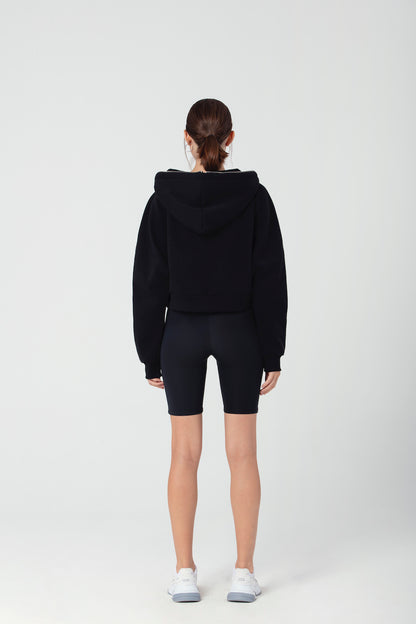 Zip Hoodie in schwarz