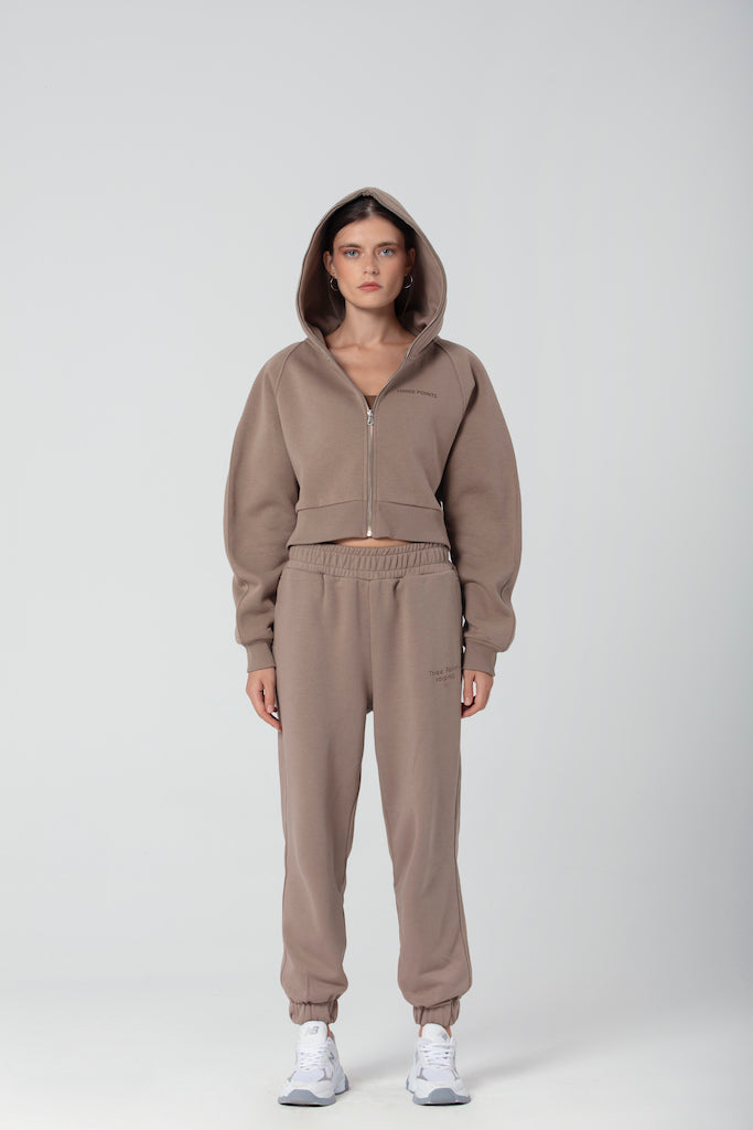 Zip Hoodie in braun
