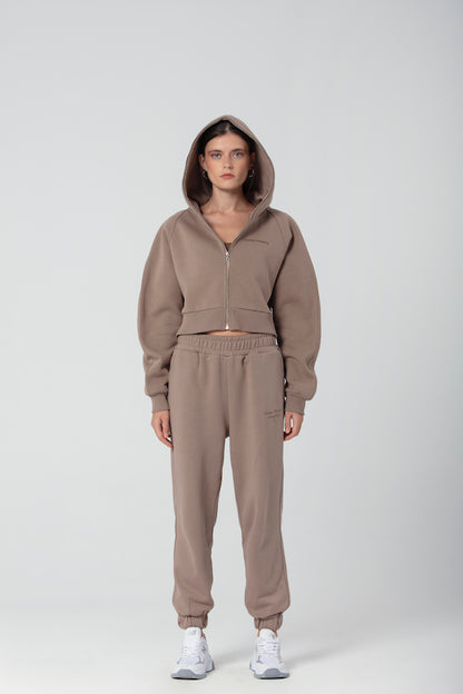 Zip Hoodie in braun