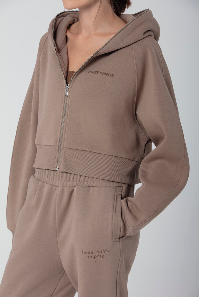 Zip Hoodie in braun