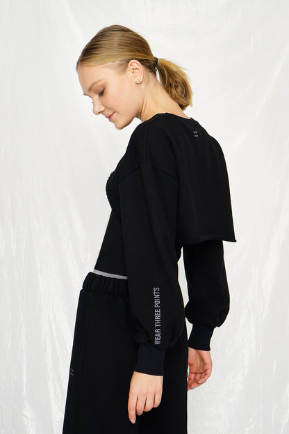 Bolero Sweatshirt in schwarz