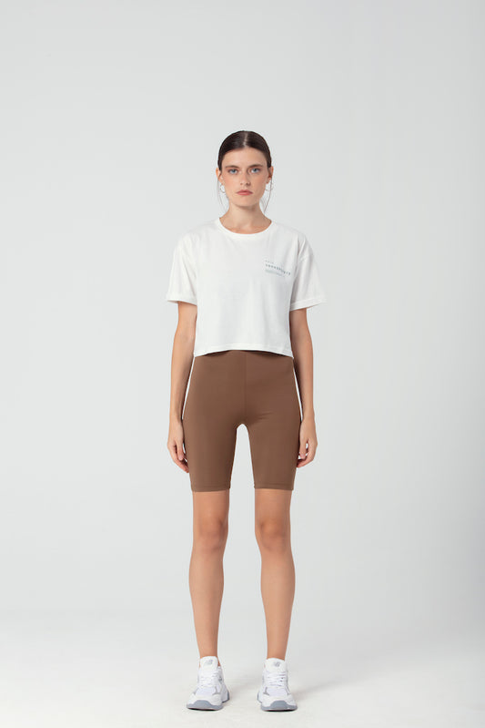 Cropped T-Shirt in weiß