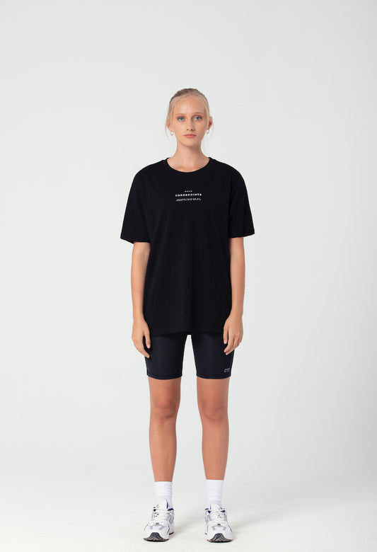 Oversized T-Shirt mit Naht in schwarz